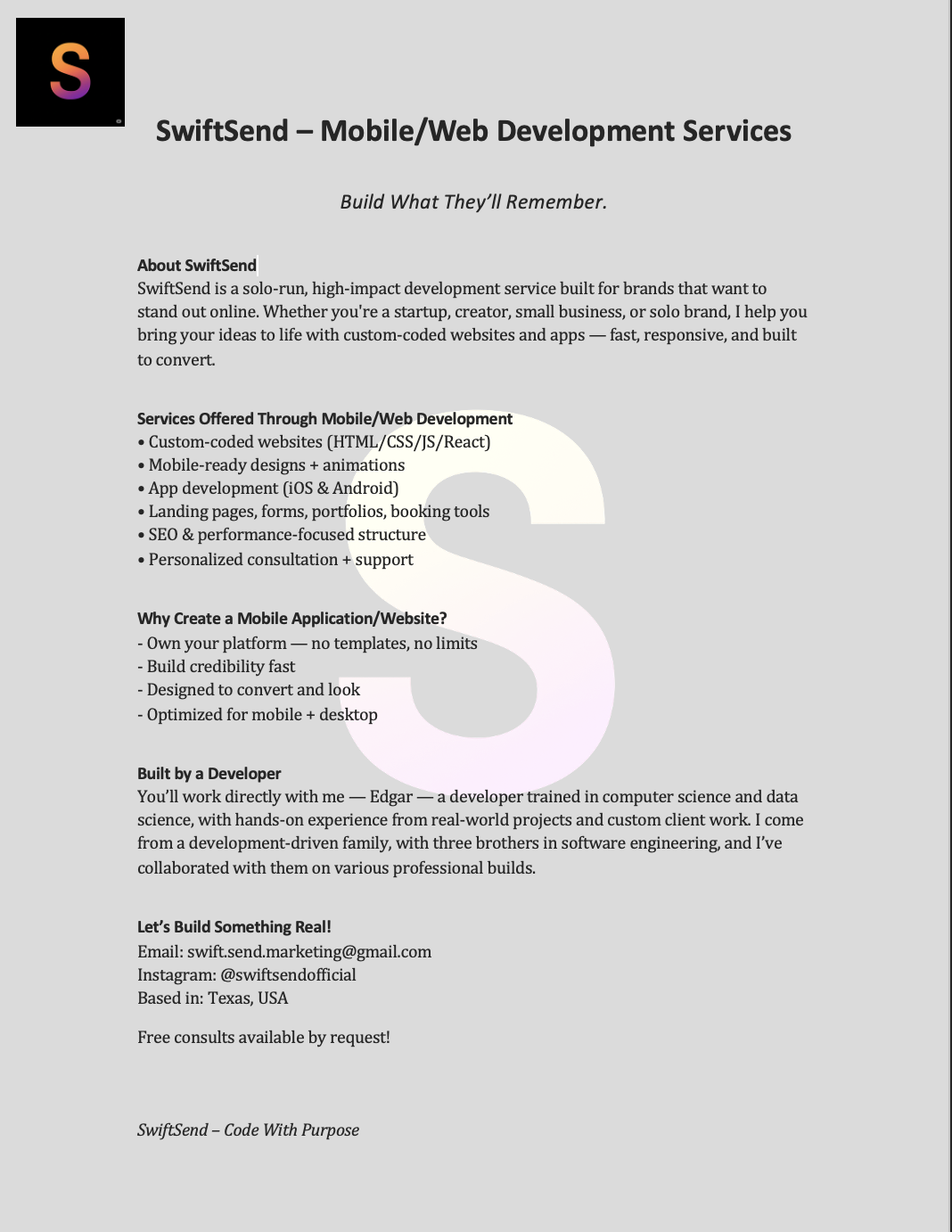 Dev Flyer